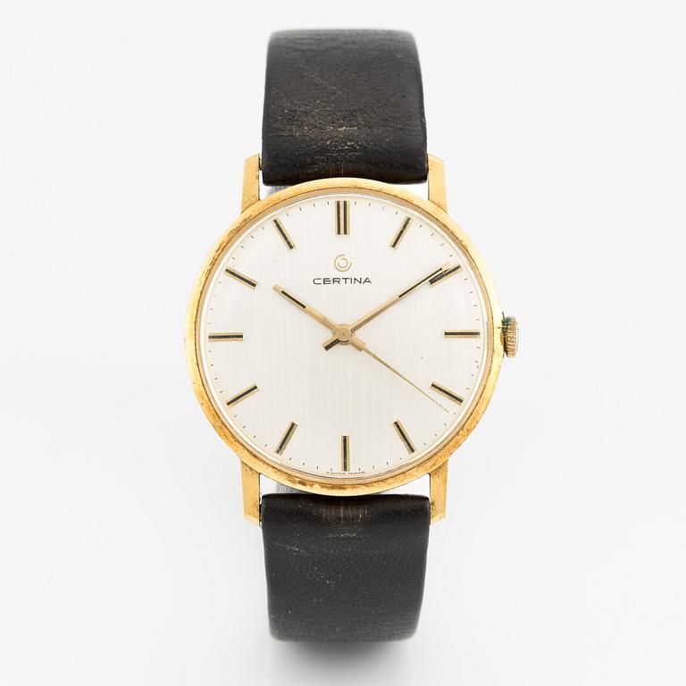 Certina, wristwatch, 18K gold, 34 mm.