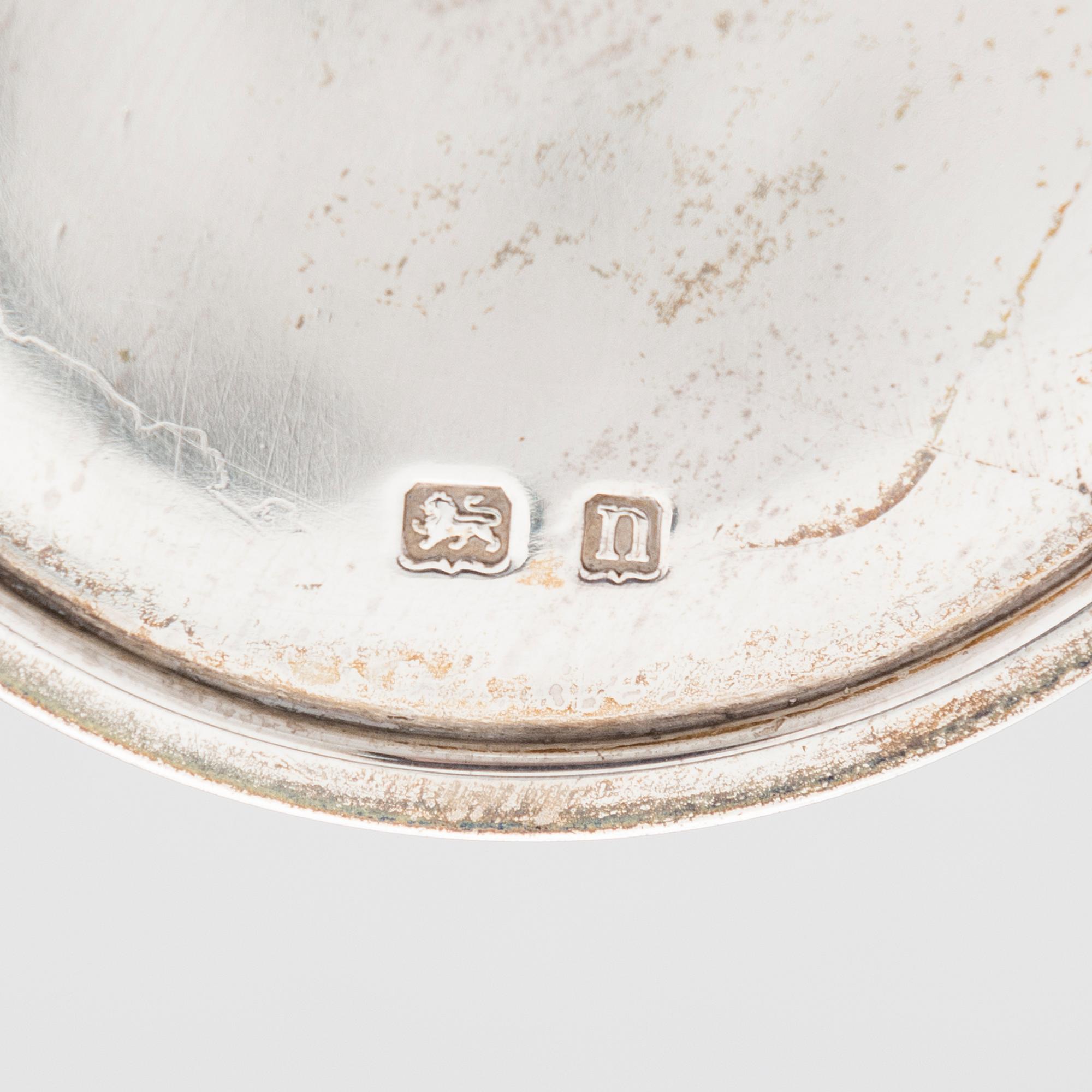 VINKARAFF, sterling silver och glas, Elkington & Co, Birmingham, England 1912.