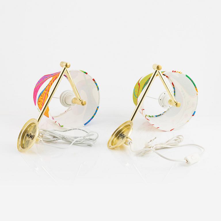 A pair of wall lights, late 20th Century.