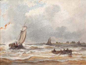 OKÄND KONSTNÄR, olja på papper, signerad och daterad 1856.