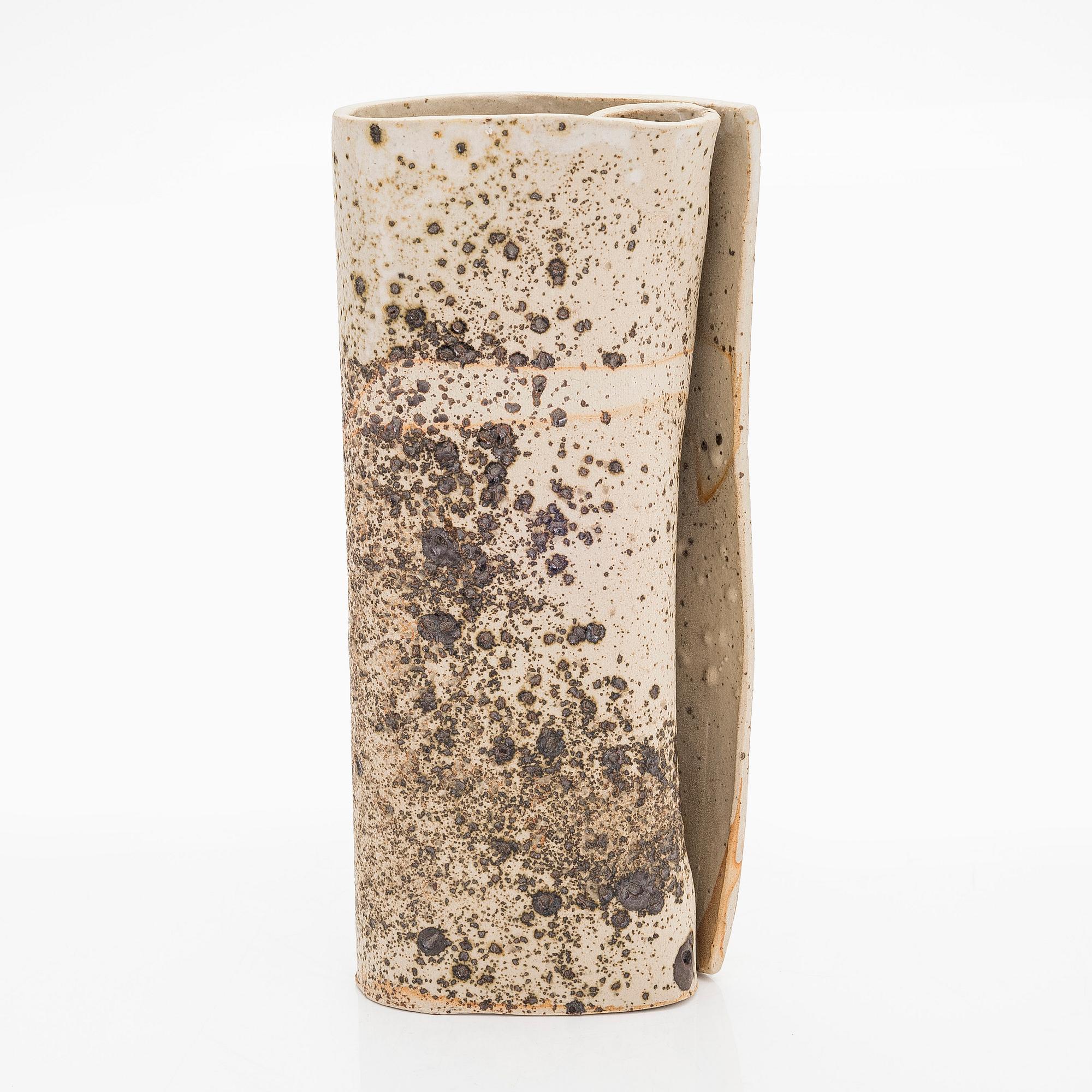 Kyllikki Salmenhaara, a 'winding' stoneware sculpture signed KS.