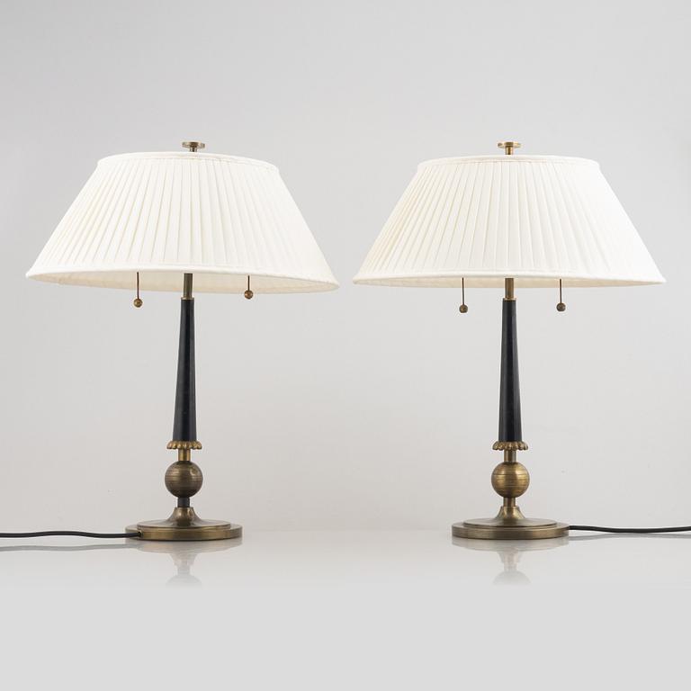 Harald Notini, table lamps, a pair, model "15009", Arvid Böhlmarks Lampfabrik, Stockholm, 1930s.