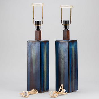 A pair of Danish Söholm table lamps, alter part of the 20th century.