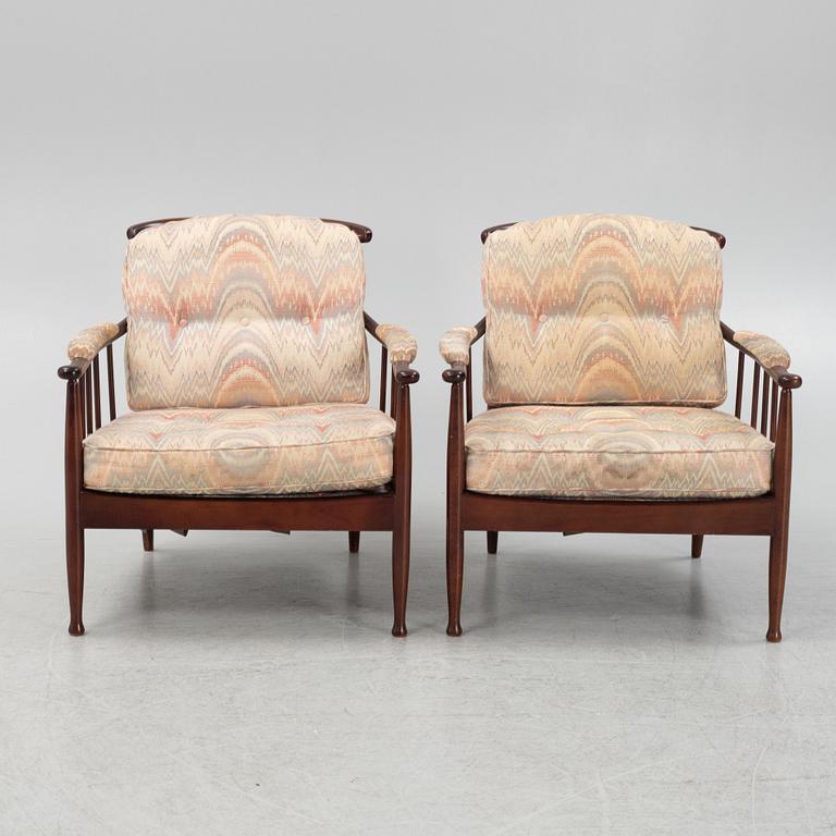 Kerstin Hörlin Holmqvist, armchairs, a pair, "Skrindan", second half of the 20th century.