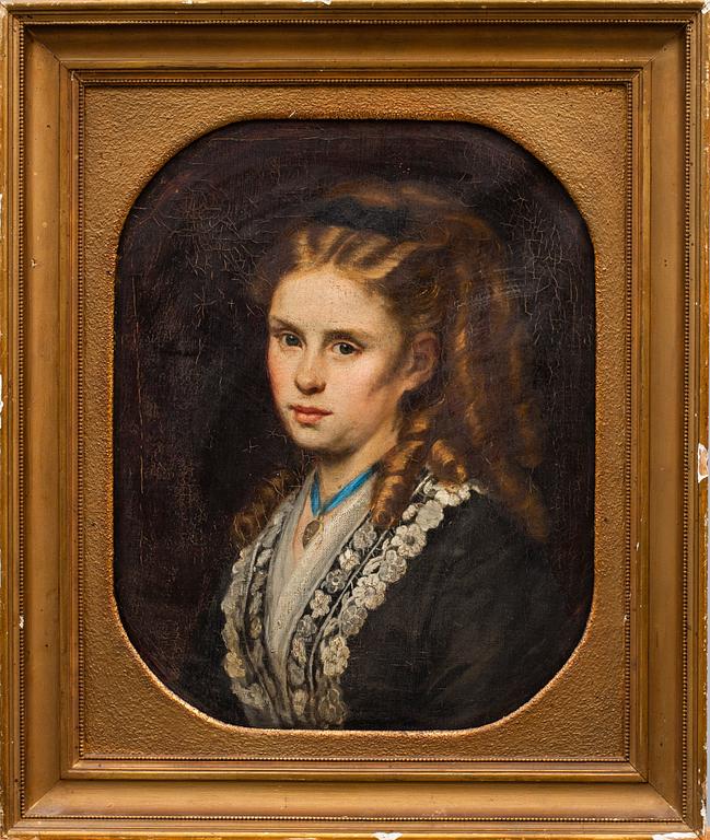CATHERINE AMYOT, öljy kankaalle, signeeraamaton, 1870-tal.