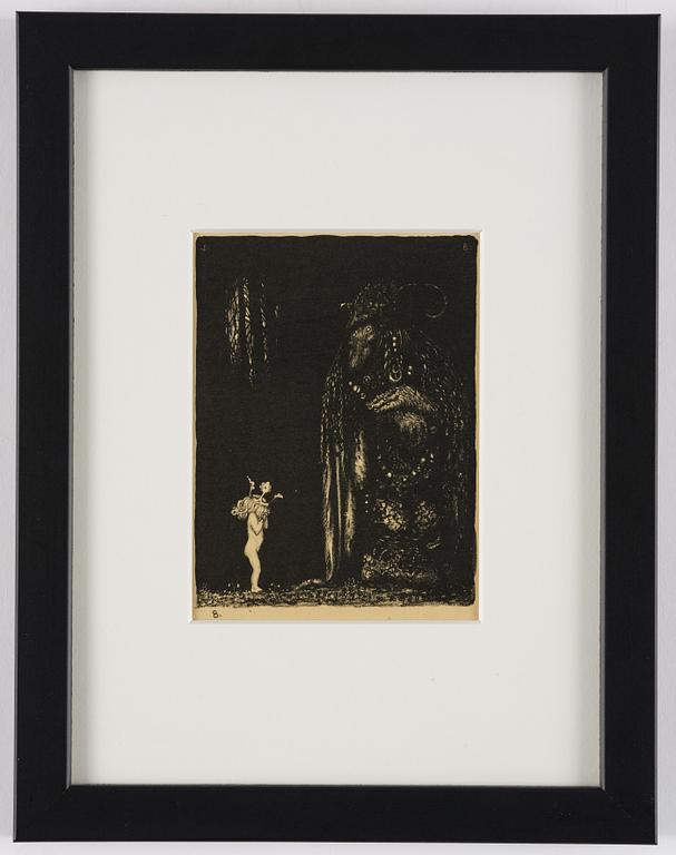 John Bauer, "Troll", de kompletta 10 osignerade litografierna ur sviten.
