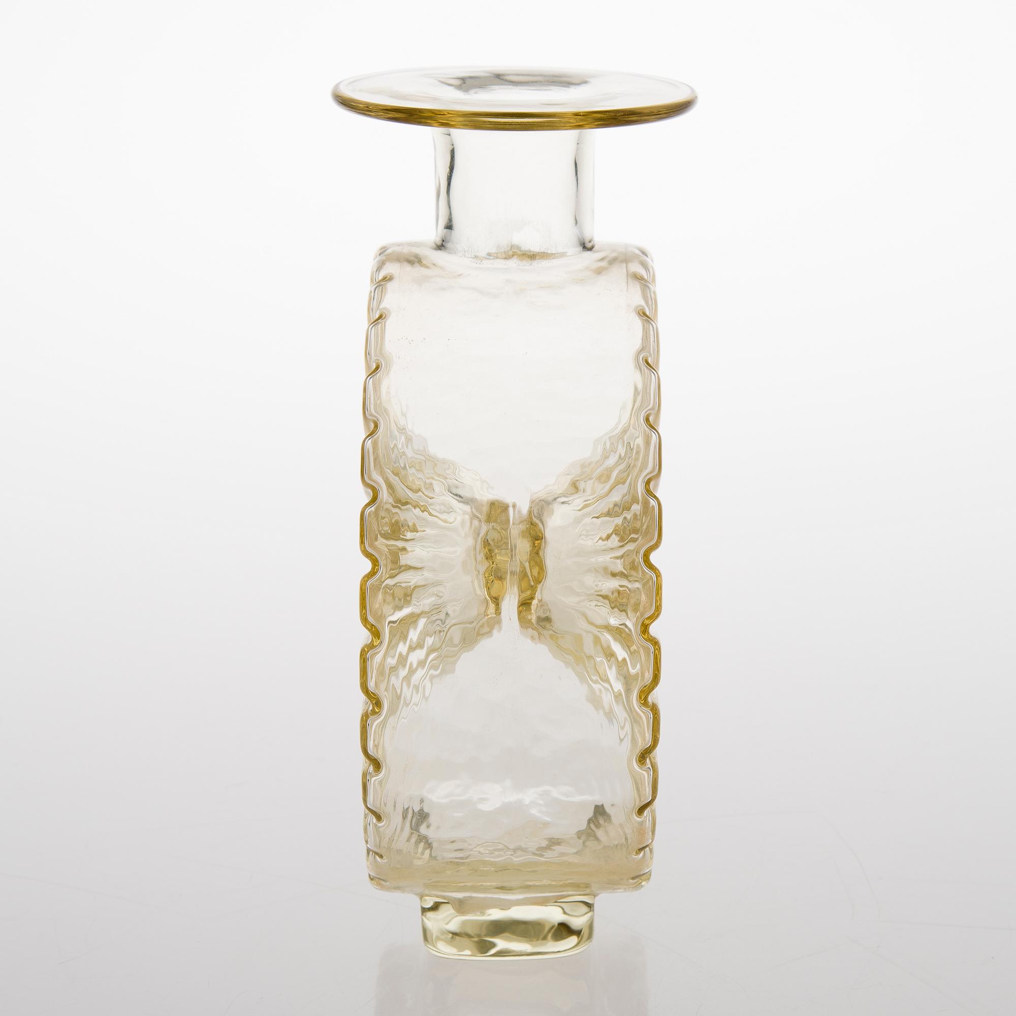 A 'Sun-Bottle' glass vase, Riihimäen Lasi, Finland. Designed in 1964.