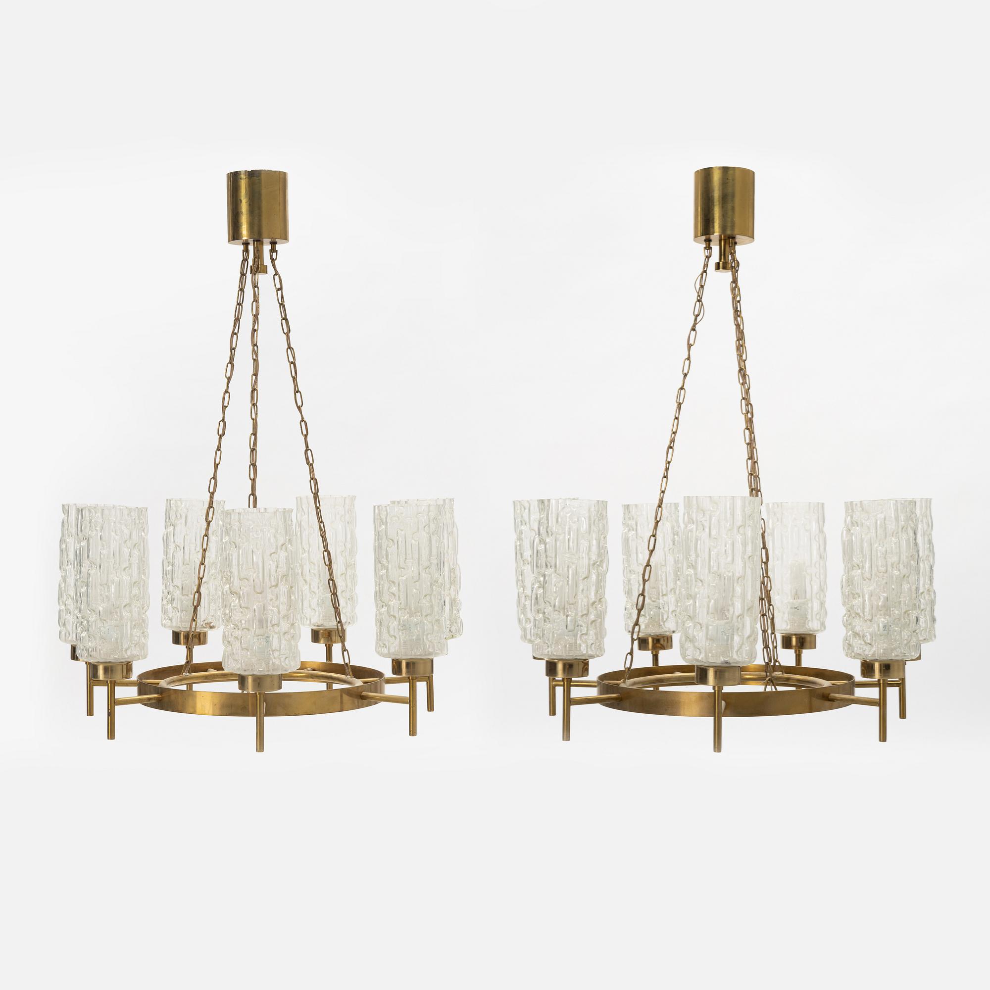 A pair of ceiling lamps, 1950's/60's.