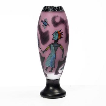 Ulrica Hydman-Vallien, a glass vase, Kosta Boda.