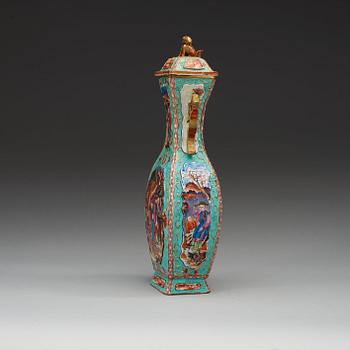 A famille rose vase with cover, Qing dynasty, Qianlong (1736-95).