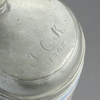 STOP, fajans och tenn, locket med datering 1808.