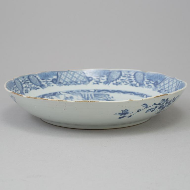 Seven Chinese blue and white dishes, Qing dynasty, Qianlong (1736-95).