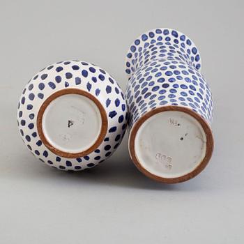 Two ceramic vases by Vicke Lindstrand for Upsala-Ekeby.