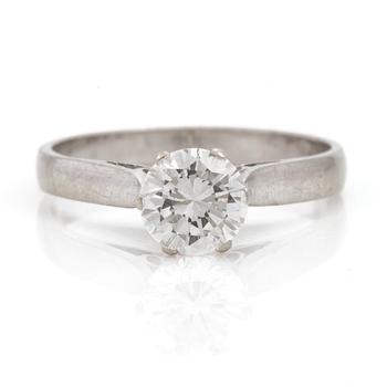 A brilliant-cut diamond ring.