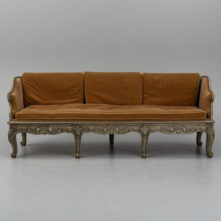 A Swedish Rococo sofa, second half of the 18th century.