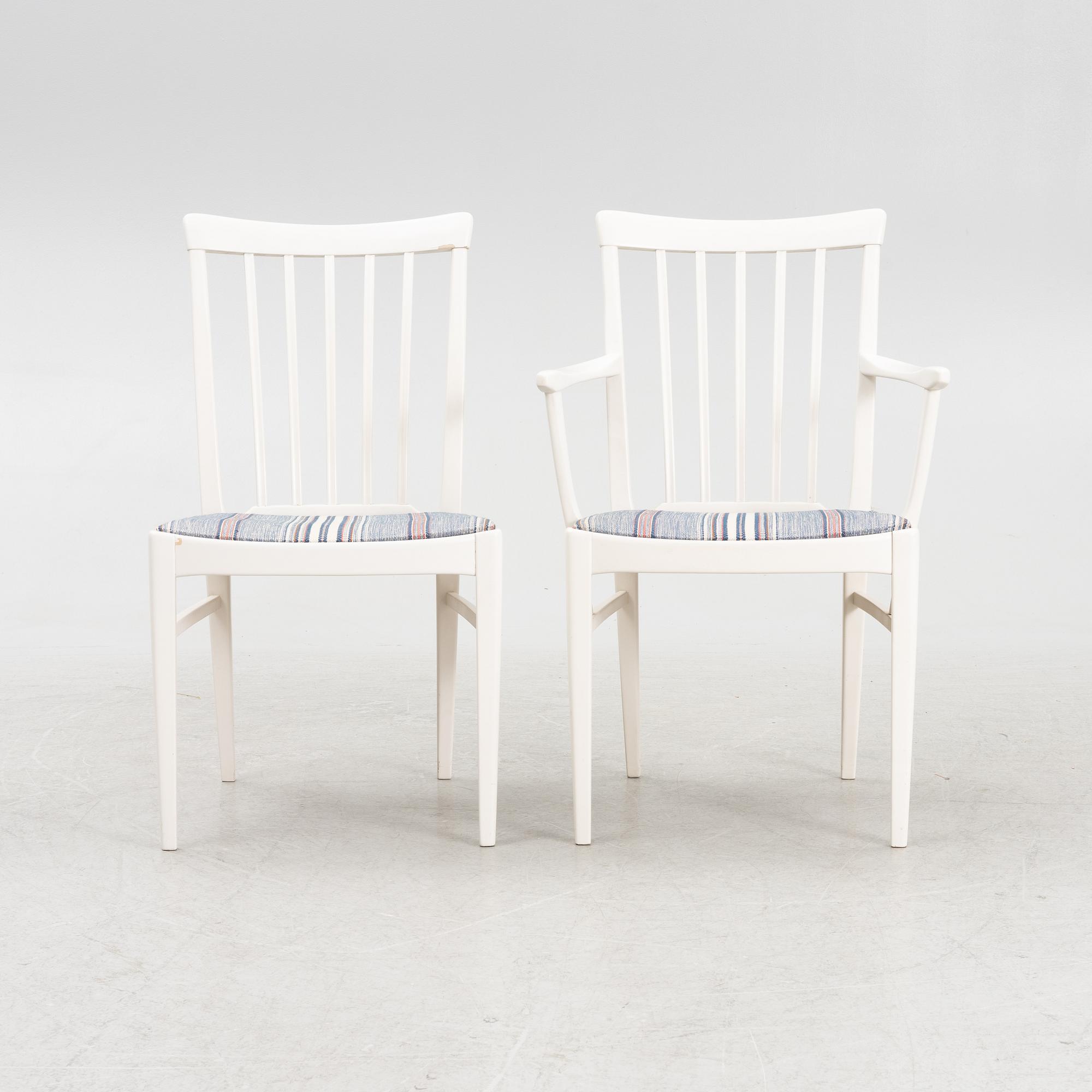 Carl Malmsten, matbord och stolar, 10 st samt karmstolar, ett par, "Herrgården", Bodafors, 1900-talets slut.