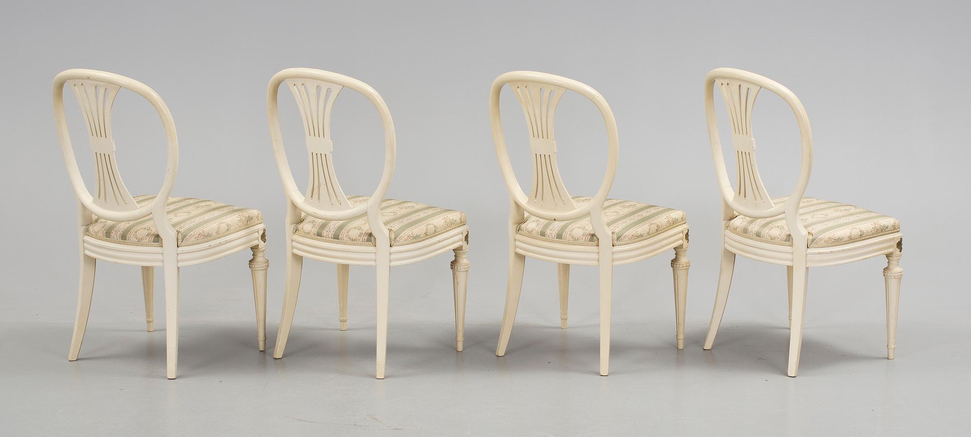 STOLAR, 4 st, Gustaviansk stil, 1940/50-tal.