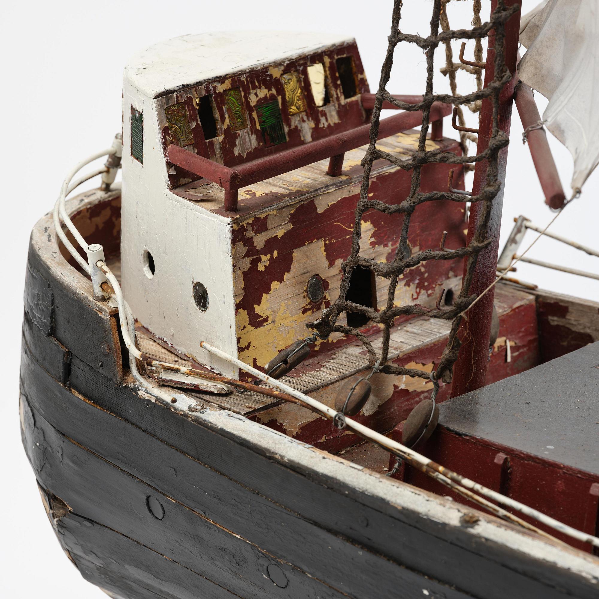 A modell of a ship from Brahestad, Finland, 19th century.