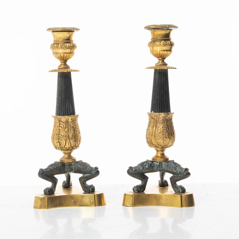 Candelabra, a pair. Late Empire style, late 19th century.
