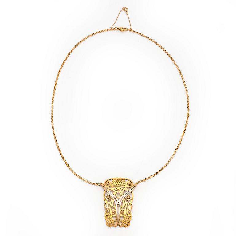 Kalevala Koru, a 14K gold 'Celebratory jewellery of independence'' necklace, 1992.