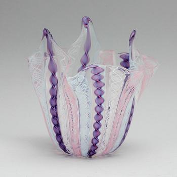 Paolo Venini · NÄSDUKSSKÅL, glas, "Fazzoletto", Paolo Venini och Fulvio Bianconi, Venini, Murano.