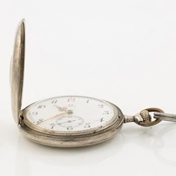 Omega, pocket watch, hunting case, "Red Twelve", 51 mm.