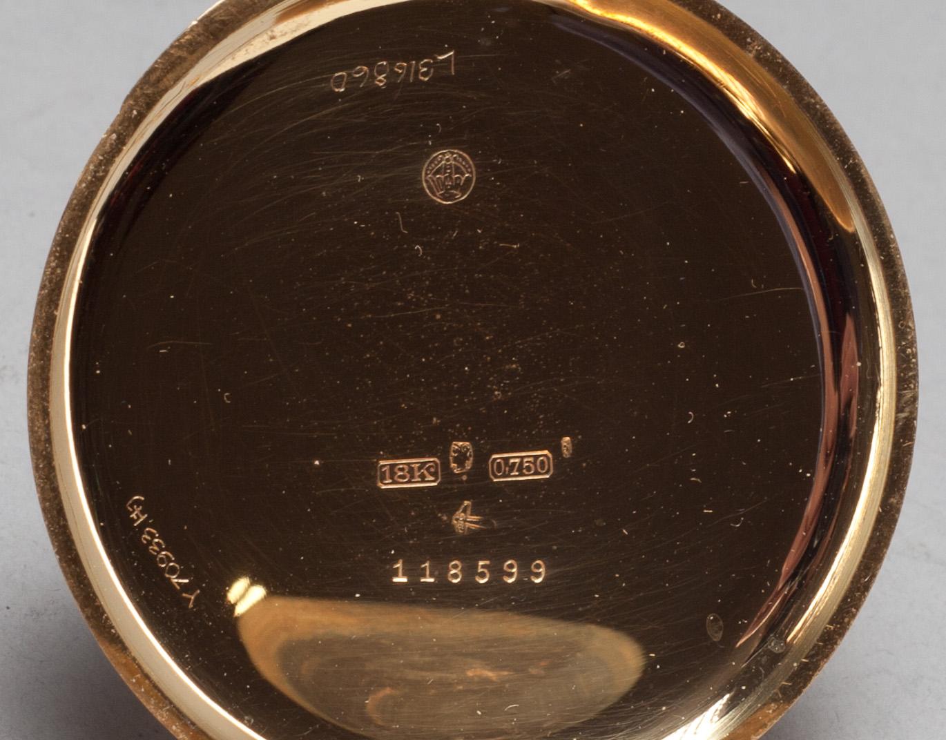 FICKUR, Polhem, 18K guld, fickurets vikt ca 92g.