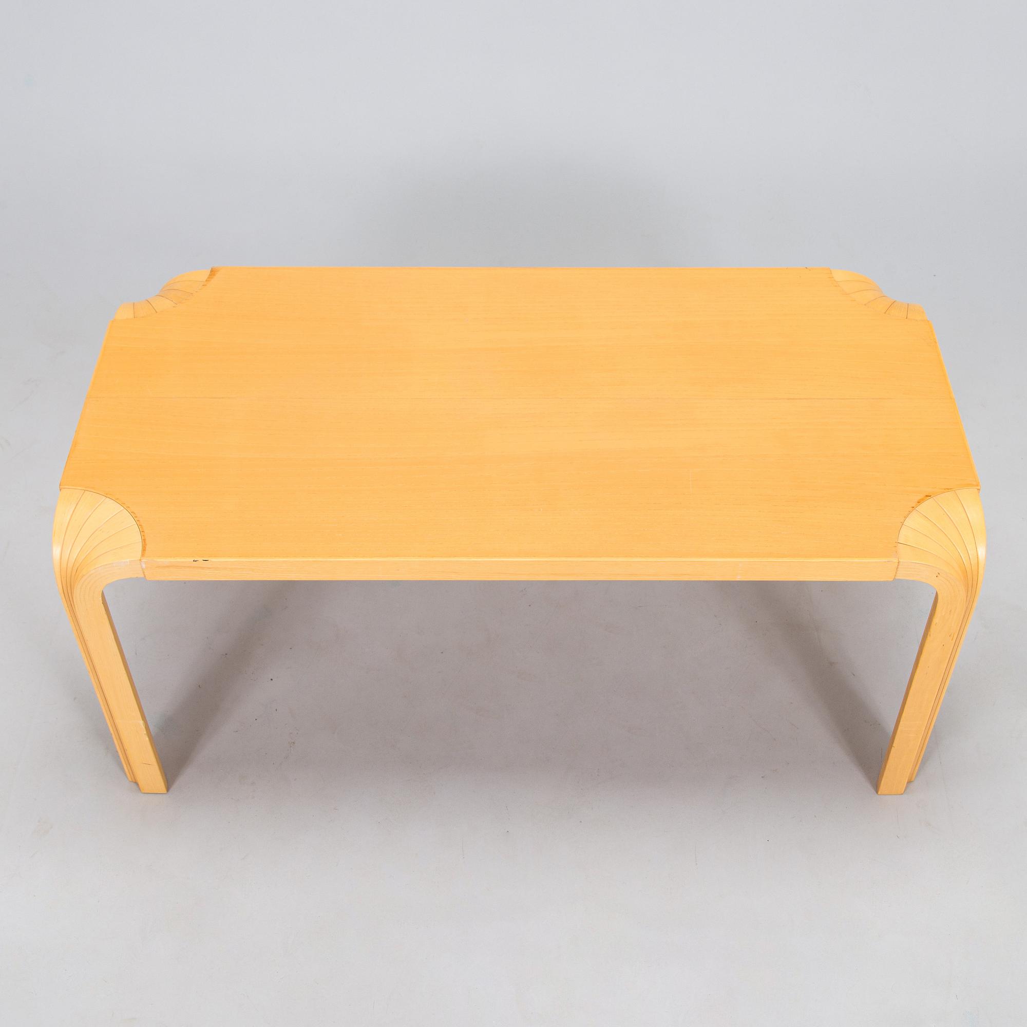 Alvar Aalto, a 1960s coffee table model MX800B, altered, for Artek.