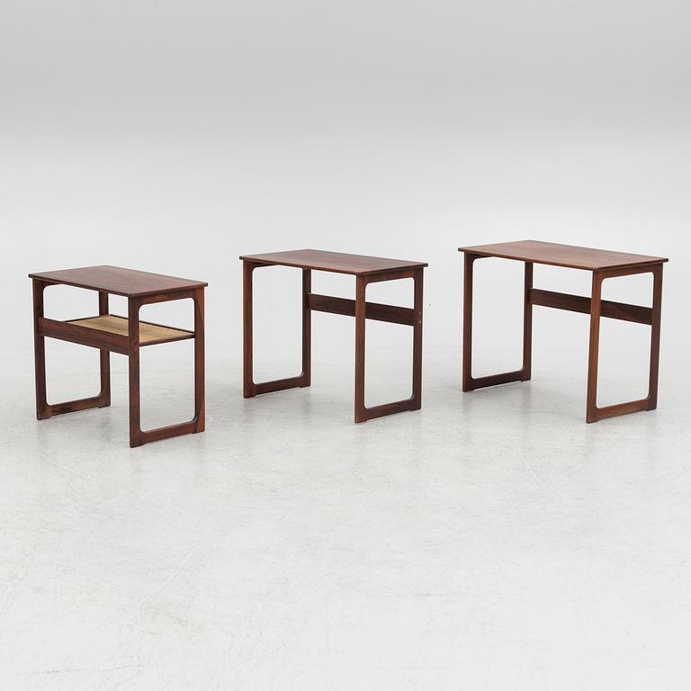 Johannes Andersen, nesting table, 3 pieces, CFC, Silkeborg, Denmark, 1950s/60s.