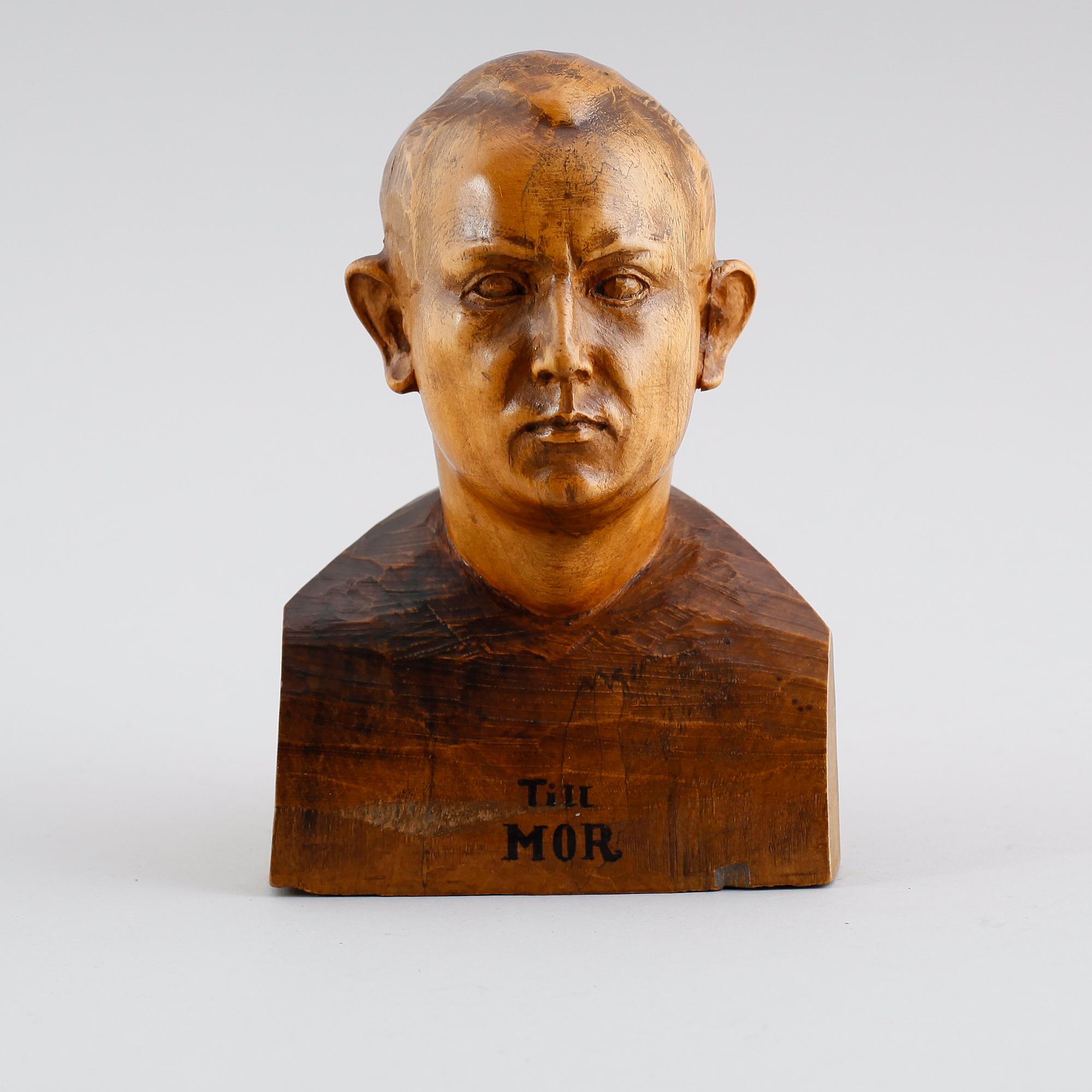 SKULPTUR, trä, Arvid Källström signerad och daterad 1921.