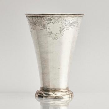 A Swedish 18th century silver beaker, mark of Jonas Berg, Stockholm 1759.