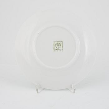 Stig Lindberg, 2 tekoppar med 3 fat, benporslin, "Tahiti", Gustavsberg, 1970-tal.