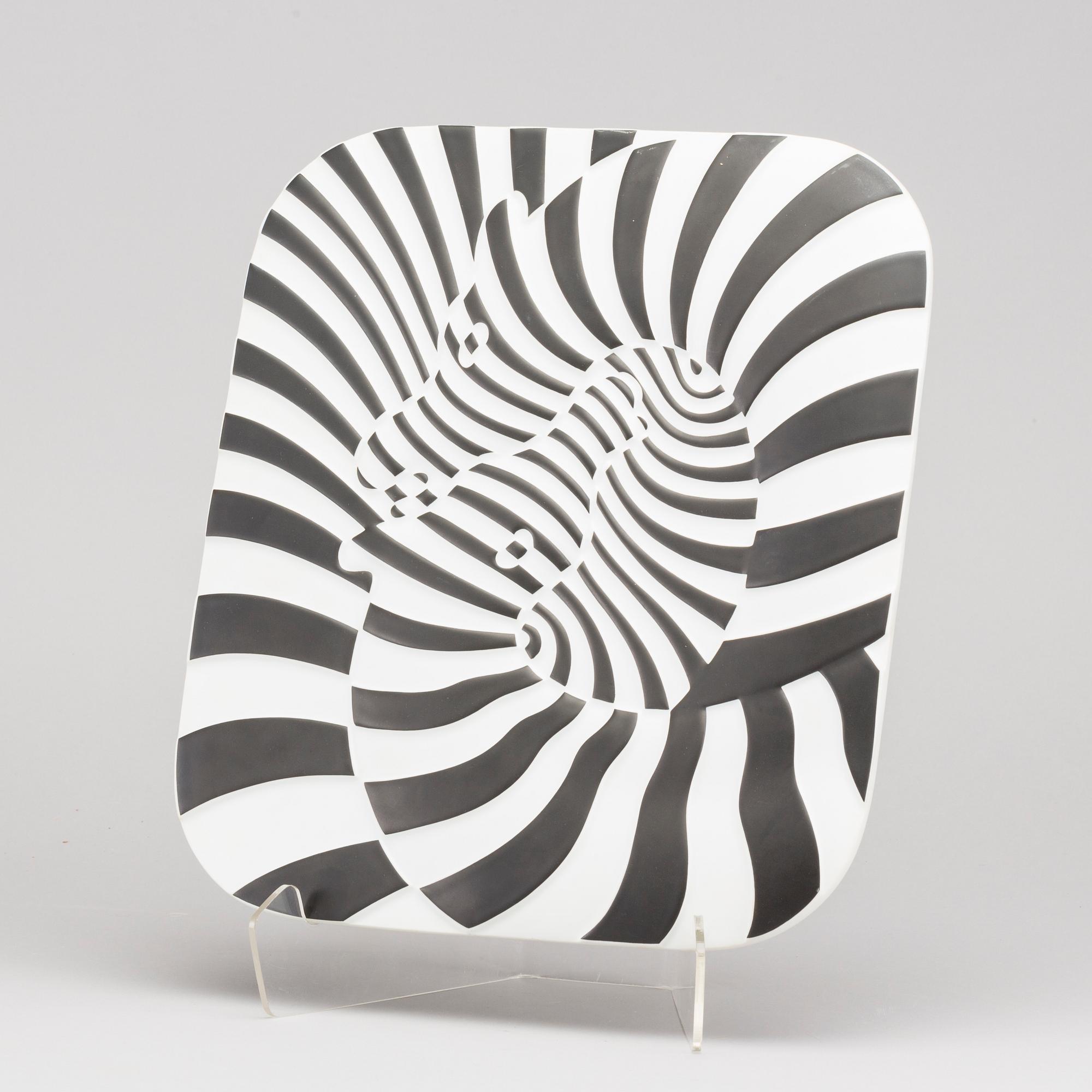 VICTOR VASARELY,  signed and numbered porcelain wall plaque.