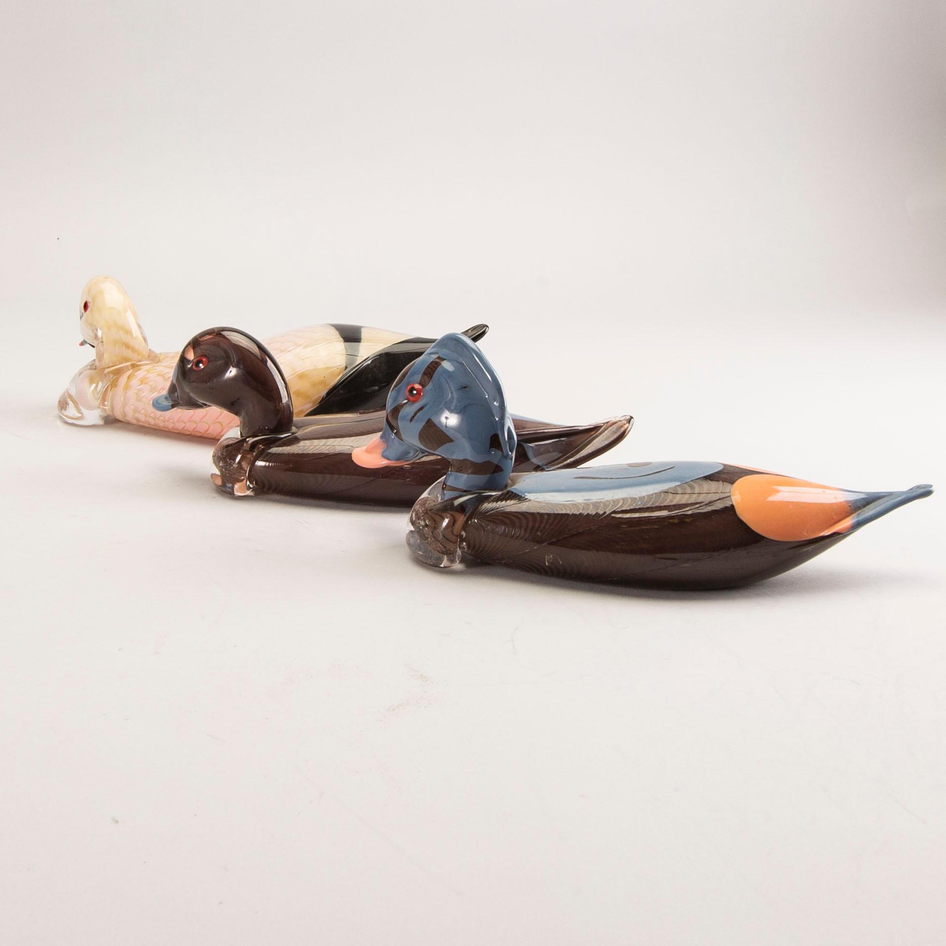 Christopher Ramsey, three signed and dated glass sculptures 2009-2010.