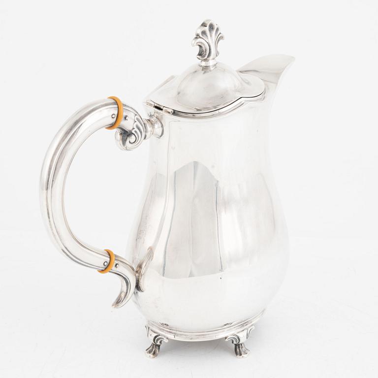 CG Hallberg, hot water jug, silver, Stockholm 1934.