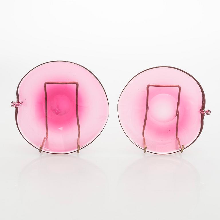 Marita Lybeck, Two glass bowls, Humppila Glassworks, the other one signed ML Humppila.