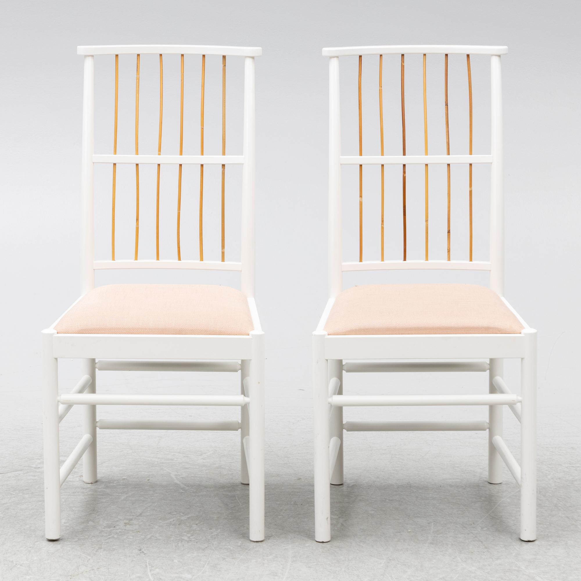 Josef Frank, Chairs, 4 pcs, model B 2025, Svenskt Tenn, after 1985.