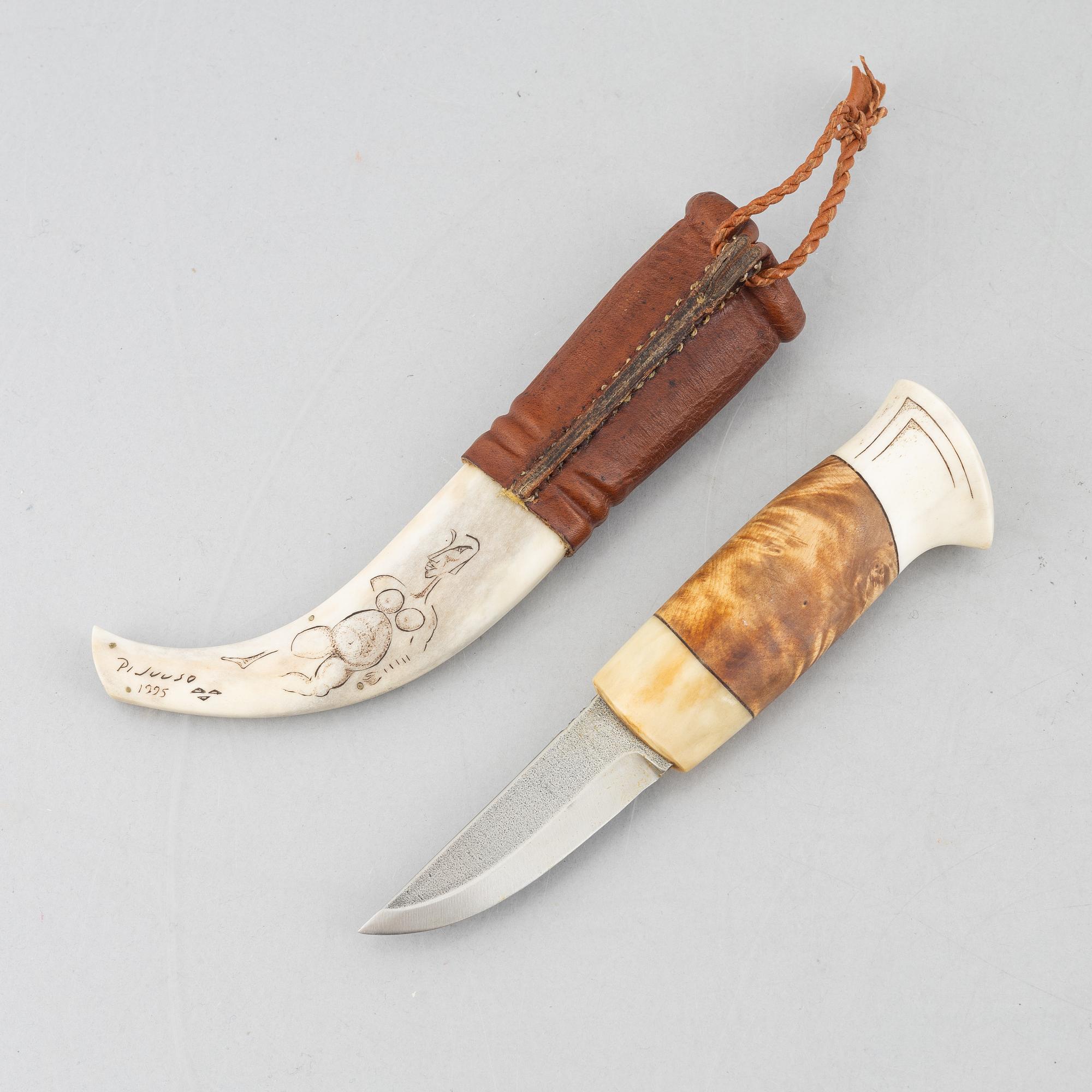 Per Isak Juuso, a reindeer horn knife, Karesuando.