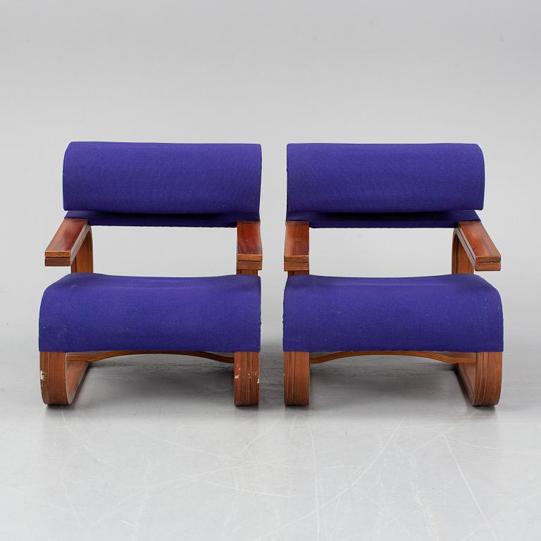 JAN BOCAN, armchairs, a pair, second half of the 20th century.