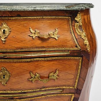 A rococo parquetry commode attributed to C. Tietze (master in Stockholm 1764-91).