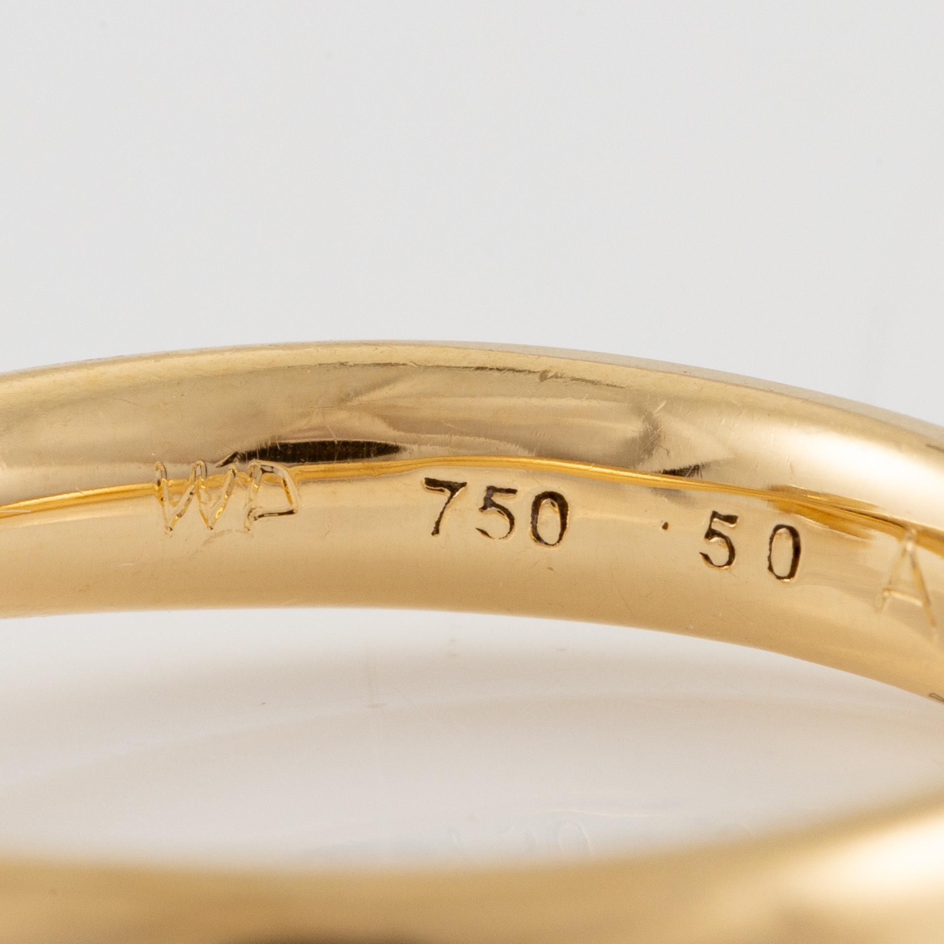 Ring 18K guld med briljantslipad diamant ca 0.97 ct.