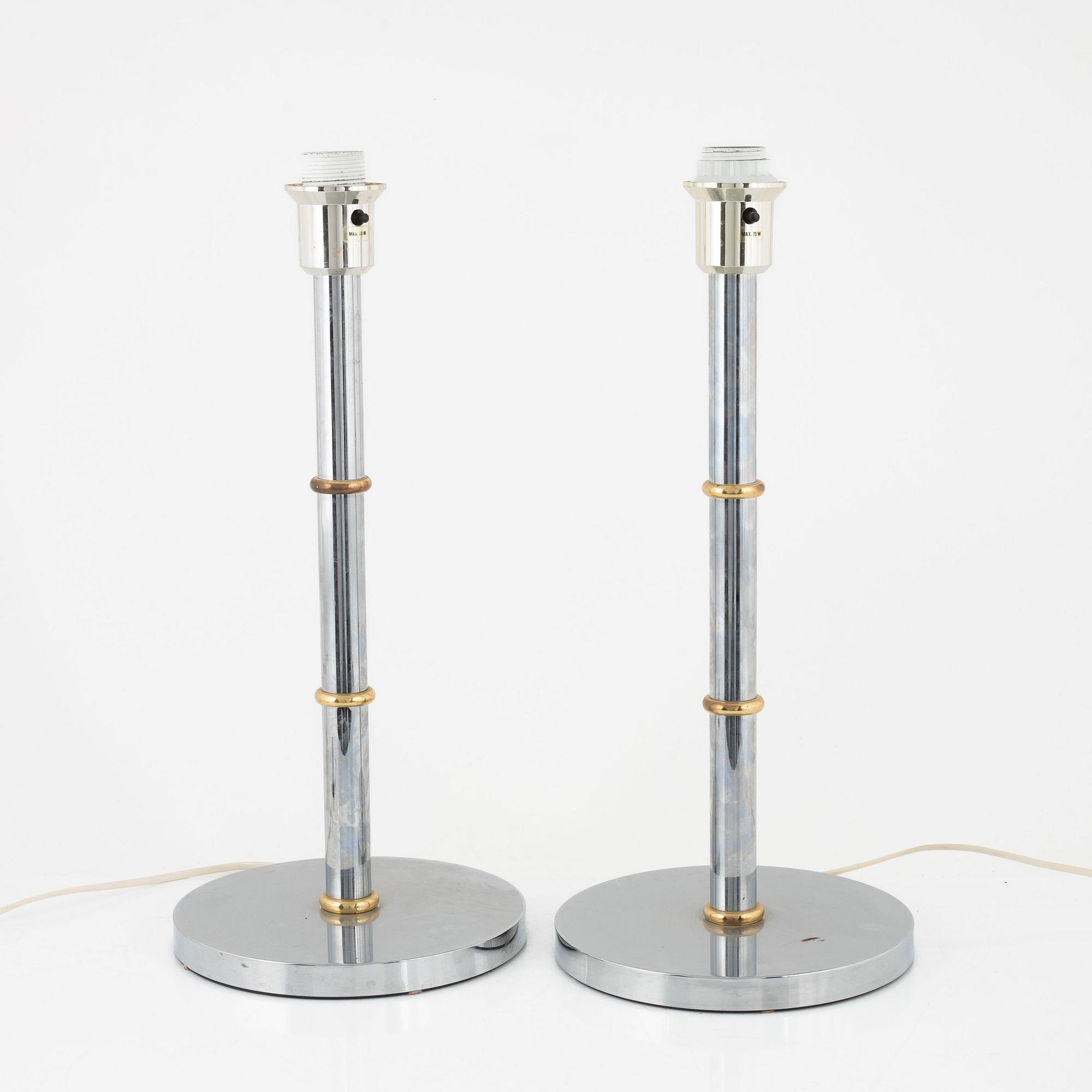 A pair of model 'B 103' table lights, Bergboms, 1970's.
