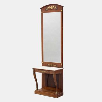 Spegel med konsolbord, empirestil, 1900-talets början.