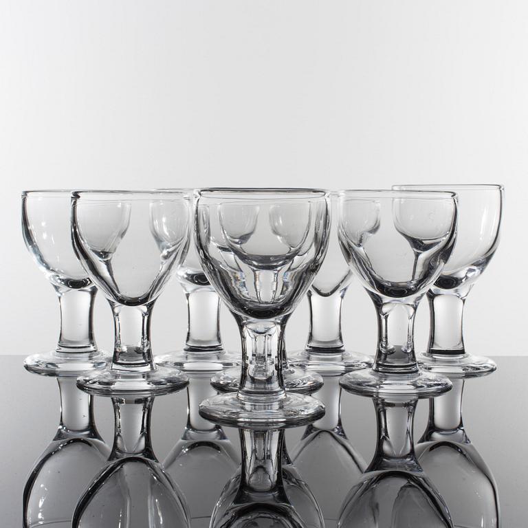 VIN-/ÖLGLAS, 8 st, "Ruben", Signe Persson Melin, Boda glasbruk, formgivna 1967.