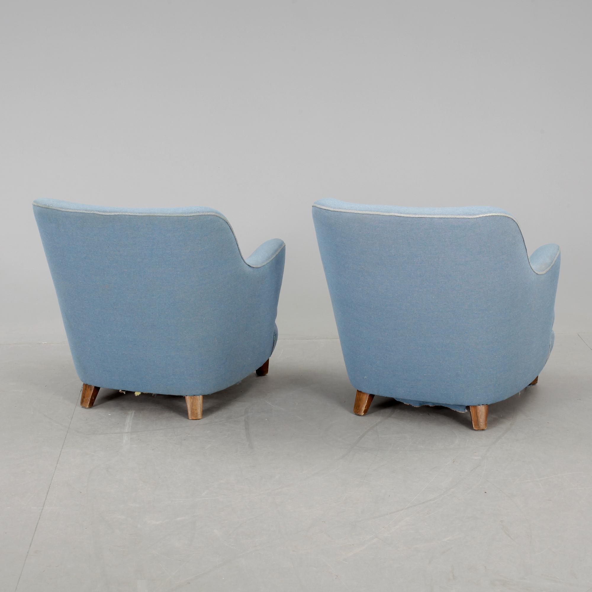 FÅTÖLJER, ett par, 1950/60-tal, möjligen Carl Malmsten.