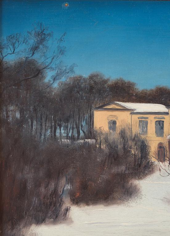 Oskar Bergman, Rosendals palace in winter.