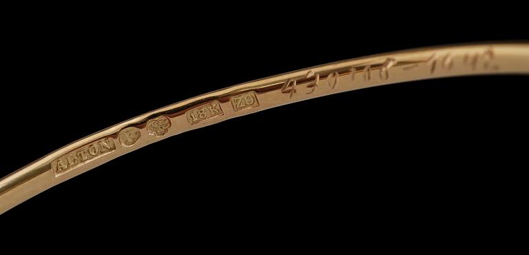 ARMBAND, 18 K guld, Alton, 1974. Vikt ca 9 gram.