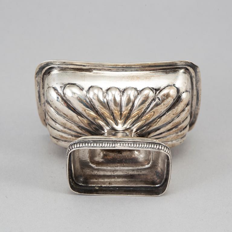 A Russian parcel-gilt silver salt cellar, unidentified makers mark, St. Petersburg 1860.