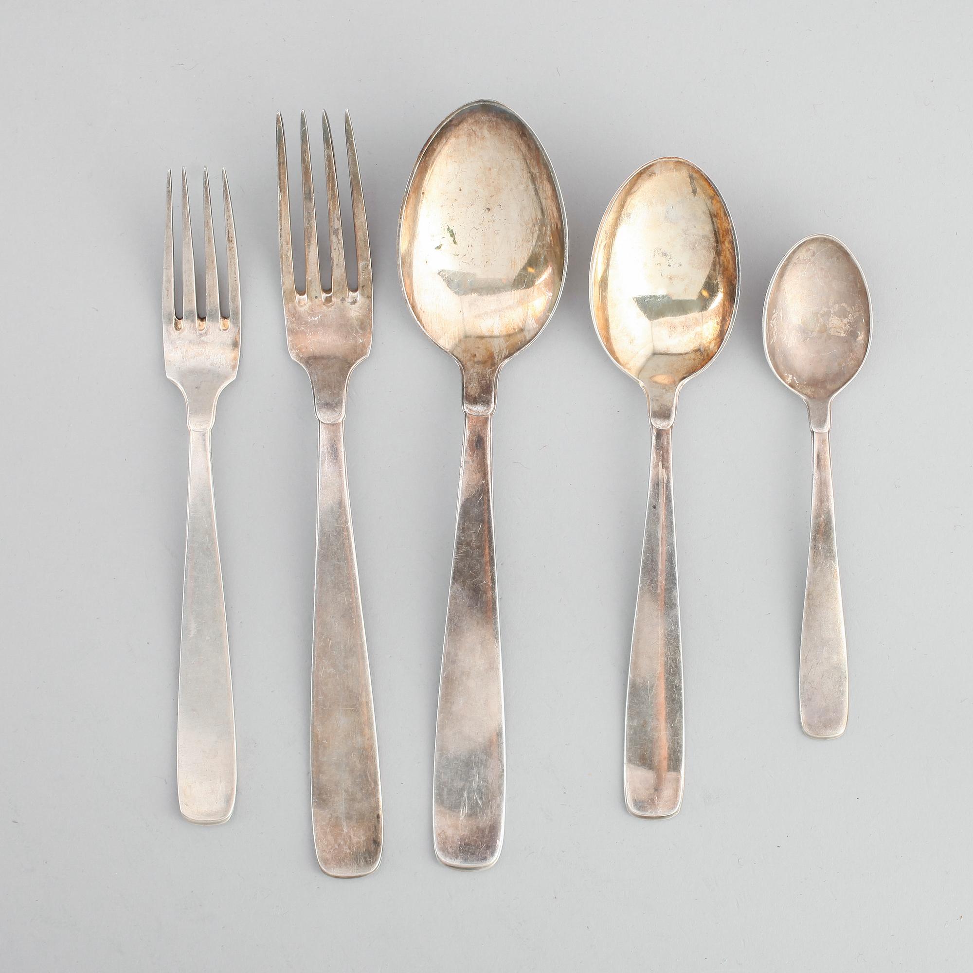 BESTICK, 27 delar, silver 800, 1900-tal. Vikt ca 1473 g.