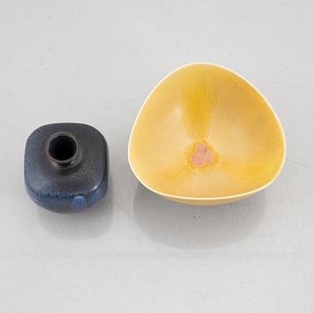 Berndt Friberg, a stoneware vase and a bowl, Gustavsbergs Studio 1972-74.